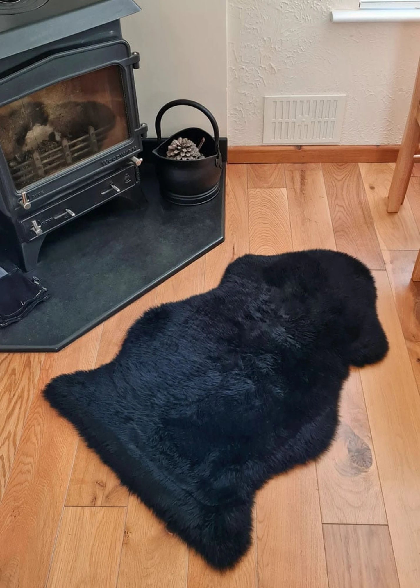 Icelandic Black sheepskin Rug