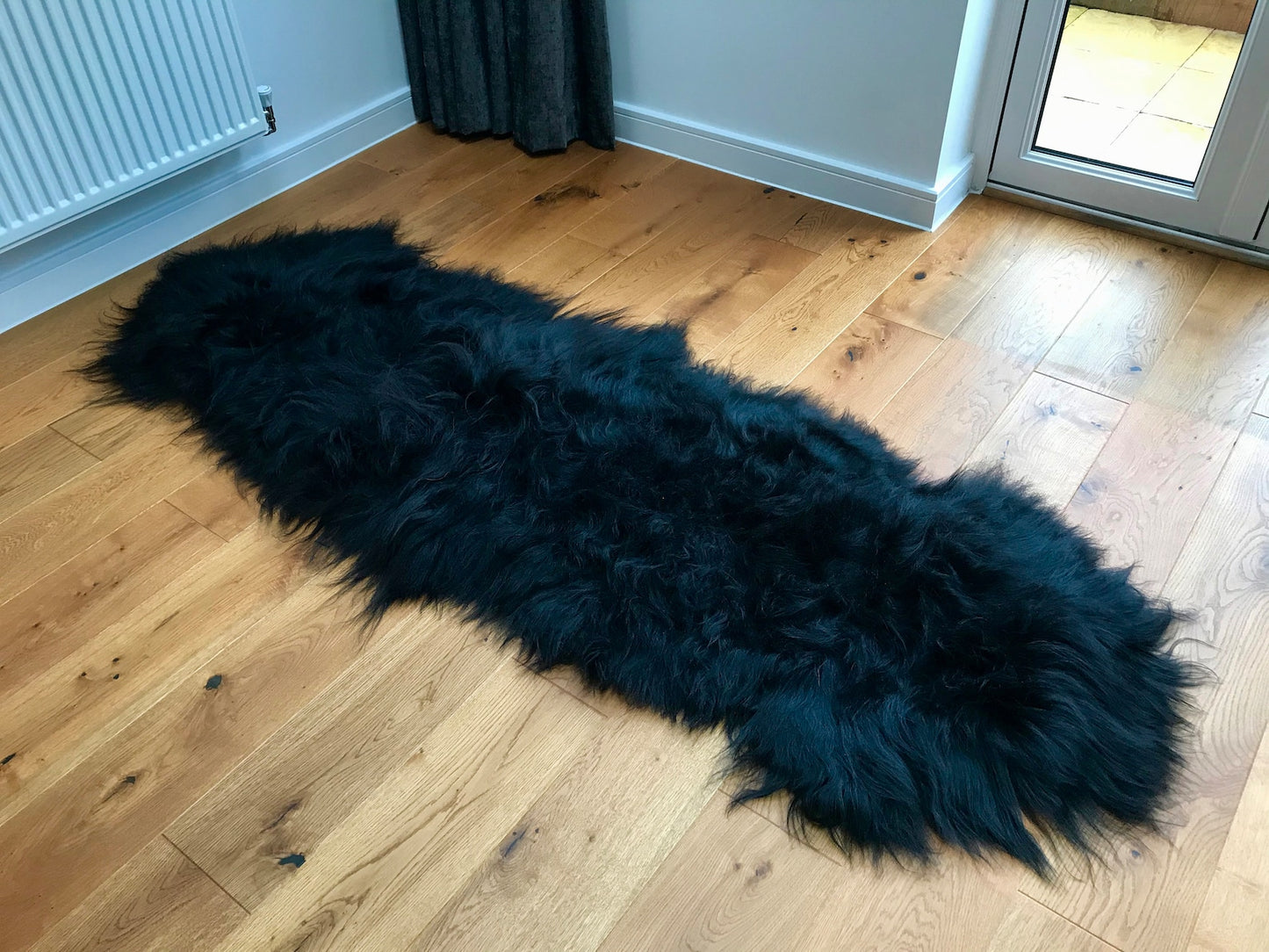 Double Pelt Black Sheepskin Rug